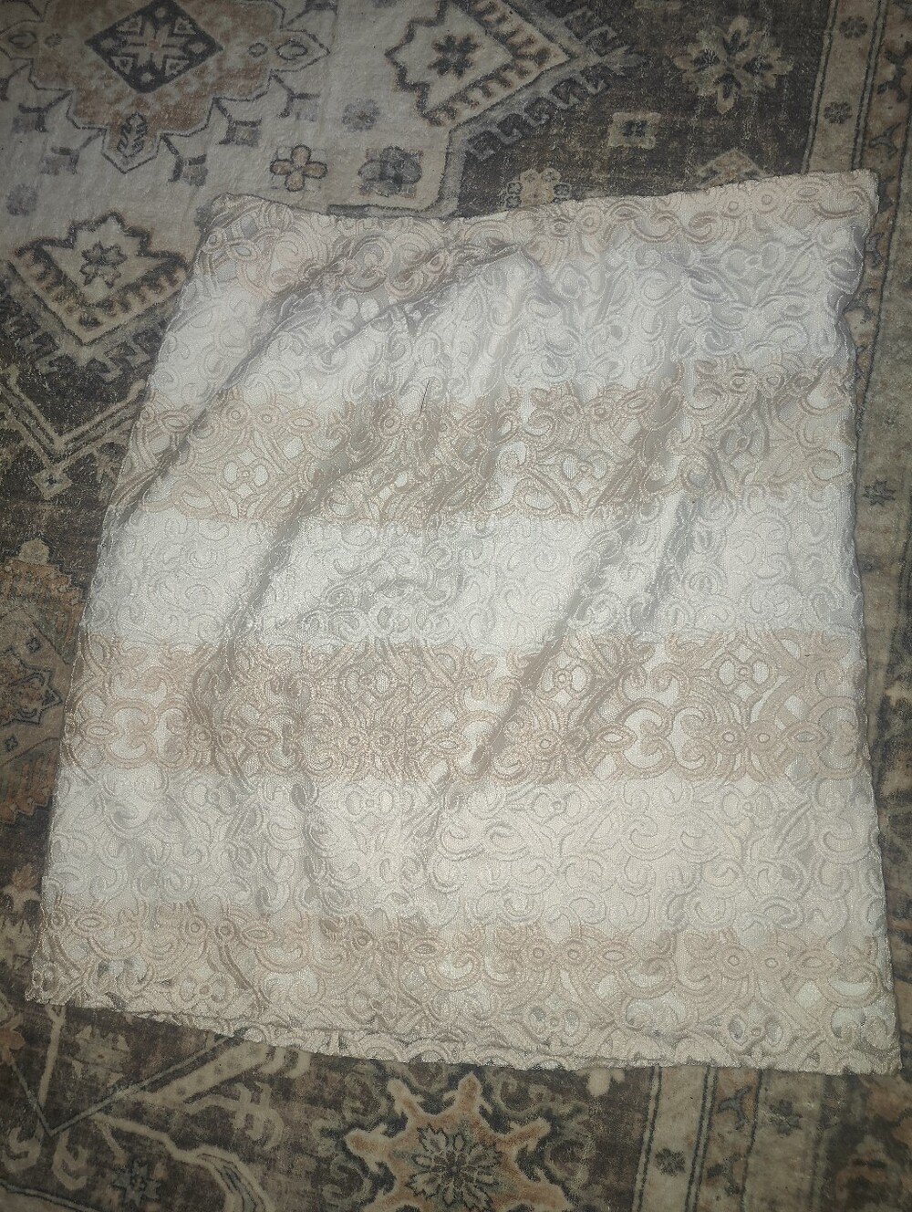 Elegant Cream Lace Skirt